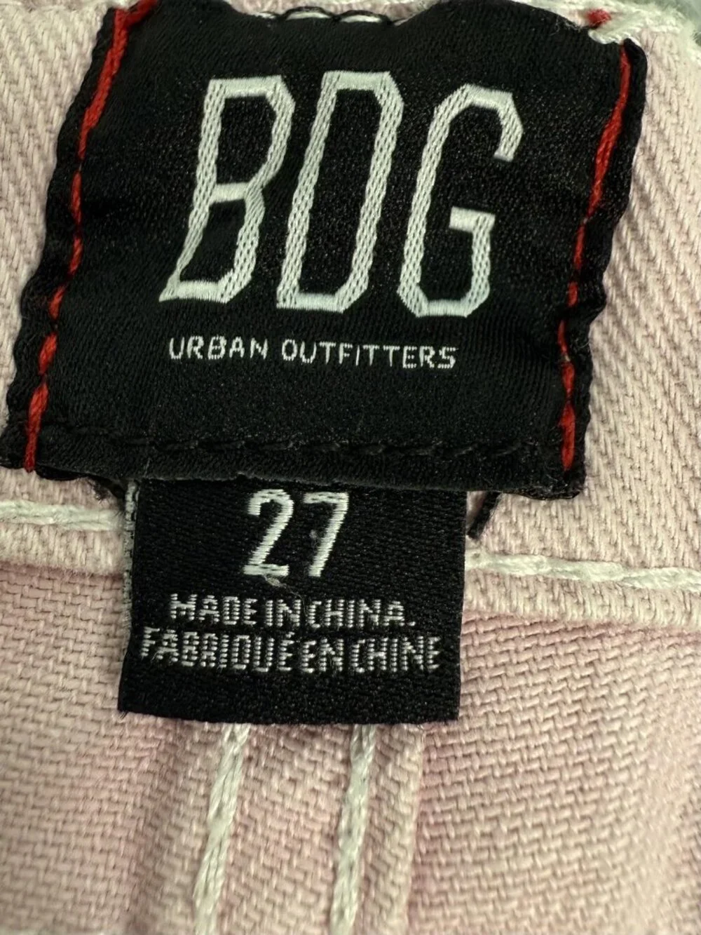 BDG Urban Outfitters Denim Utility Cargo Jogger Pants Womens 27 Pink Streetwear